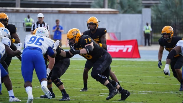OL Vitaliy Gurman (78) in the Bahamas Bowl